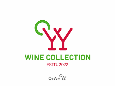 Wine Collection c collection glass letter logo w wine