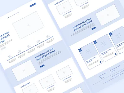 Wireframe for bank landing branding creative design interactive ui ux web