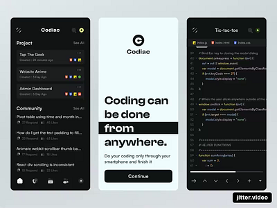 Codiac - Code Editor Mobile Apps Design app clean design code coding courses design idea java learn mobile program programmer programming quiz sass service software ui ux webapp
