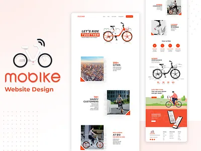 Mobike Landing Page adobexd branding cycle design ebike eco electricbike figma graphic design illustration landingpage trend trending trendy ui ux web webdesign xd