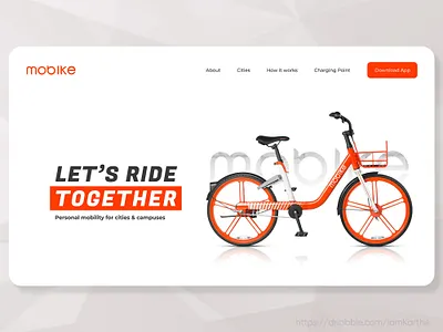 Mobike Home Page branding cycle design ebike eco electricbike electriccycle graphic design homepage illustration landingpage logo trend trendy ui ux vector web webdesign xd