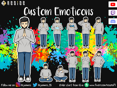 Pranshumahajan Emoticon Concept🎨 (SOLD) cartoon chibi customemoji emoji emotes emoticon gamer gaming illustration illustrator logo mascot metaverse nft opensea sticker streamer twitch twitchemotes youtuber