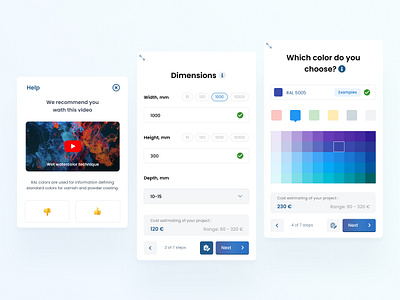 Wizard widget Interface colors com components popup ui widget