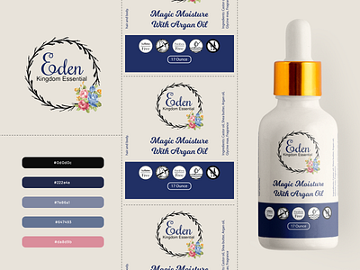 Magic Moisture with Argan Oil label design argan bottle label branding design illustration label label packaging labeldesign logo oil oil bottle oil label design package design packaging design ui