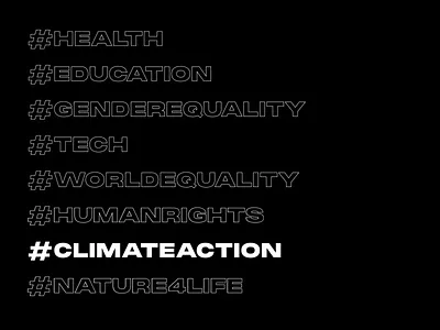 Hashtag menu navigation - 3D animation climate cursor education equality font hashtags interactive menu ui website world