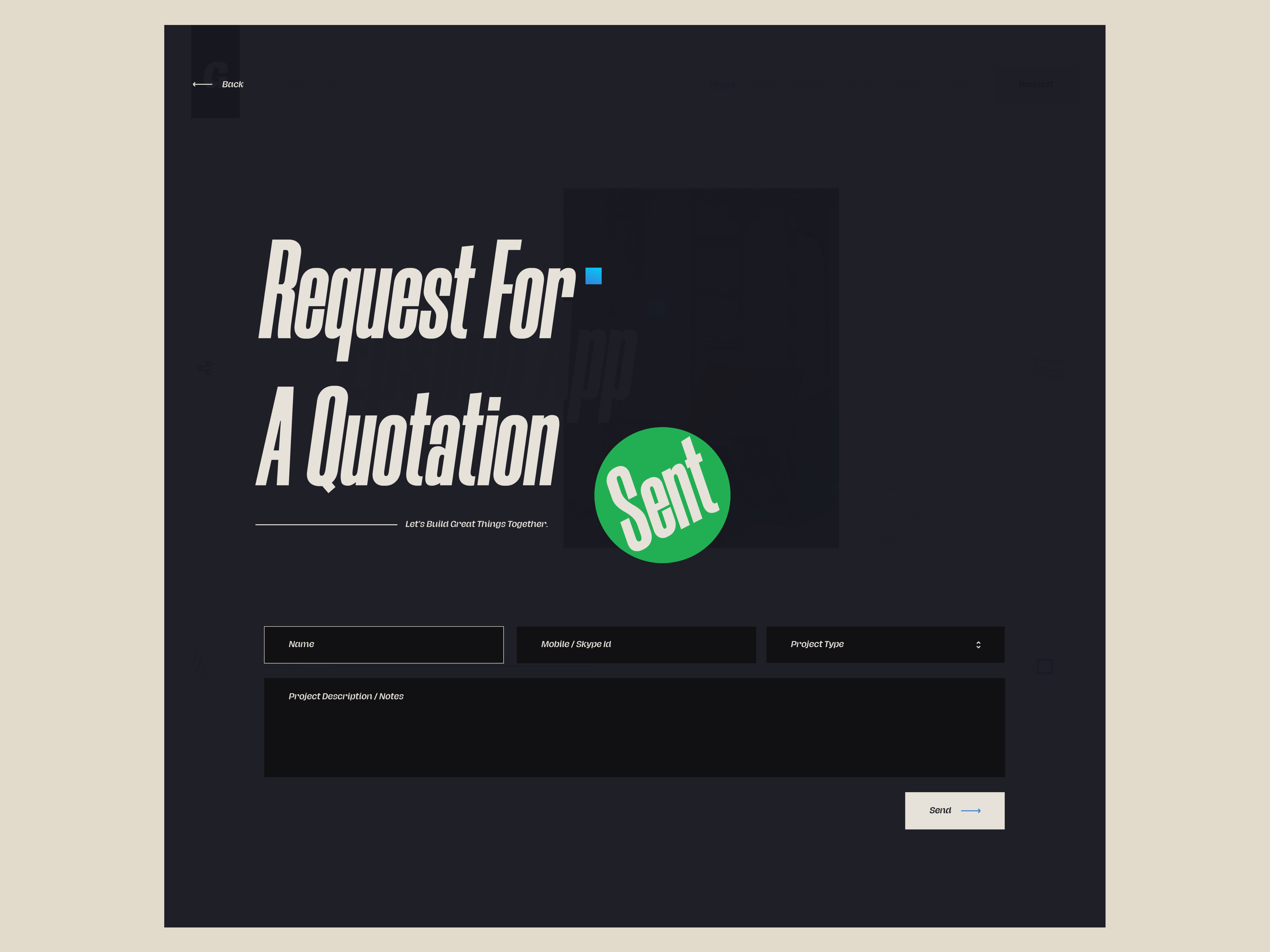 Design Studio Request a Quotation by Samuel on Dribbble