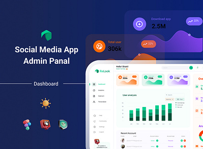 Social app admin panel - dashboard - ui admin dashboard admin penel app dashboard app ui bootstrap template dashboard design figma mobile app design modern admin ui modernuiux ui ui design ui template uiux uiuxdesign user experience webapplication website design wireframe xd