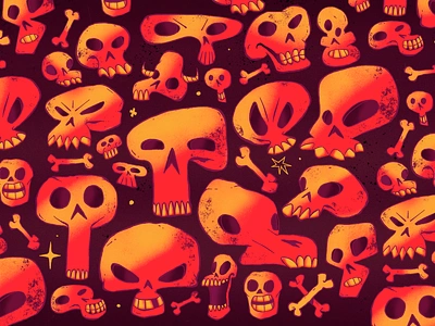 Skulls Skulls Skulls bone bones character design dark death design pattern evil face faces florian farhay halloween heads illustration illustration pattern monkey island pattern skull skull pattern skulls teeth