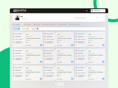 BOXBYLD_Tickets in CRM admin dashboard admin theme admin ui company web design crm dashboad dashboard ui design dribbble graph grid view solar tickets ui ui ux design ux web app