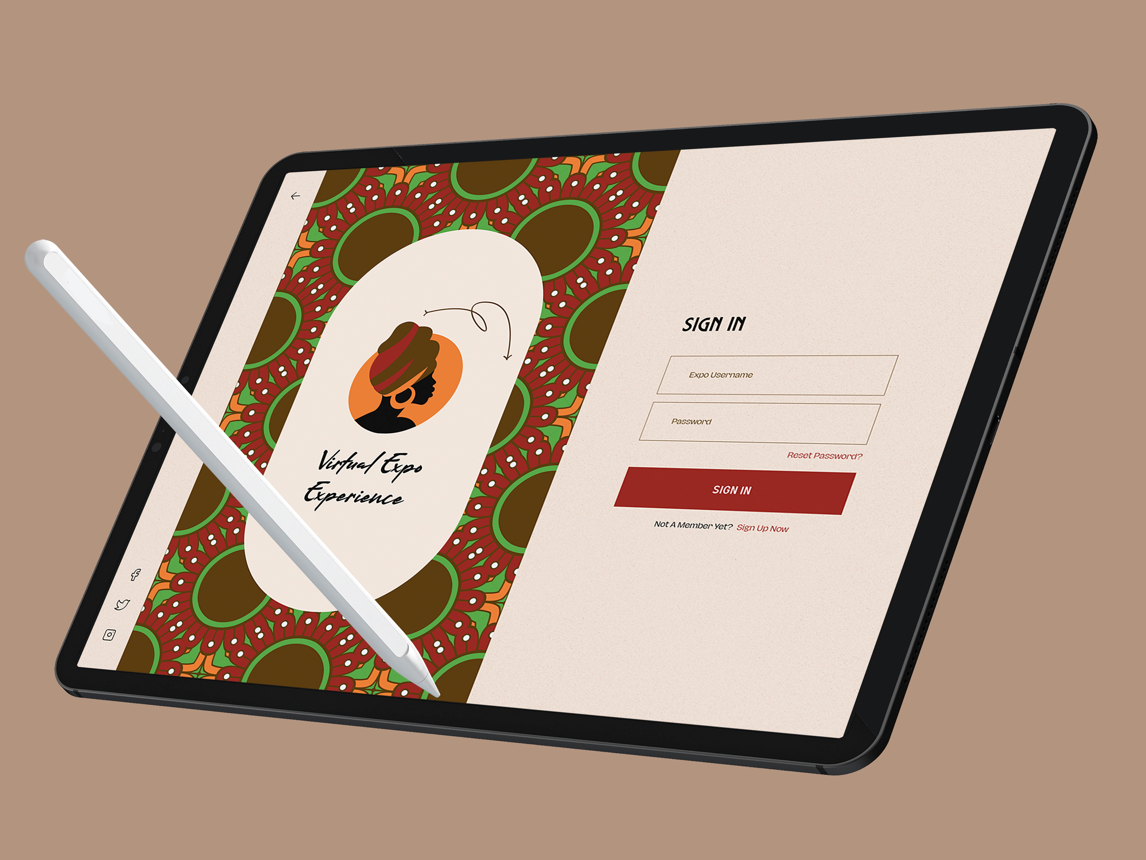 Example of African Tourism EXPO website - Login and Register