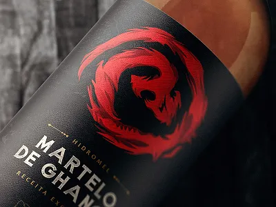 "Martelo de Ghanor" label for a mead bottle ghanor hidromel jovem nerd mead nerdcast rpg