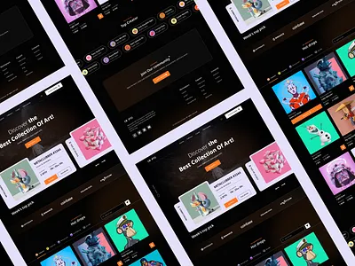 NFT Marketplace Website Design Exploration blockchain dark homepage landing modern nft nft marketplace nftart platform ui web 3.0 web design web3 web