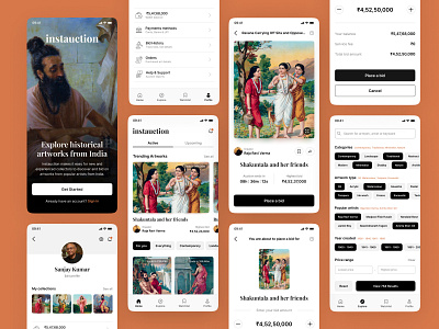 Instauction - Art Auction App art art auction auction instauction mobile mobile app screen ui uiux ux