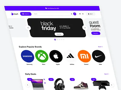 Emart - E-commerce Platform brand category design e commerce ecommerce landing page layout online store product shop shopify shopping store ui ui ux ui design website concept woocommerce