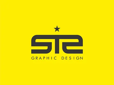 STR Graphic Design Monogram Logo alperyildiz alpryldz graphic design gray letter logo monogram r s star str t yellow yildiz