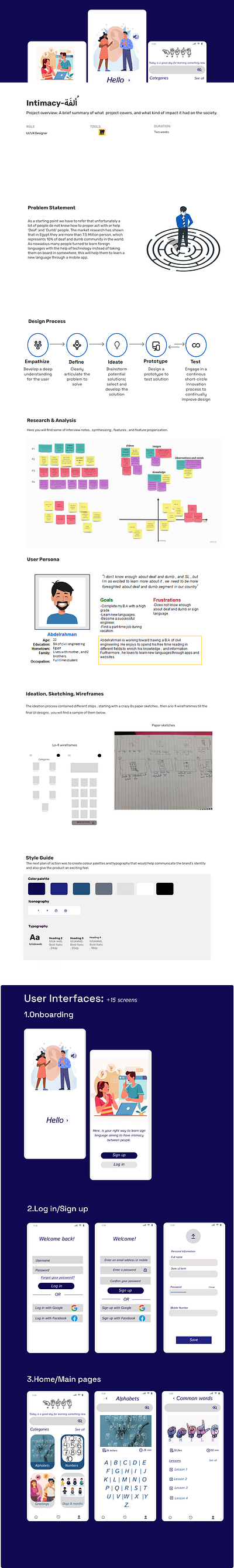 Intimacy case study design typography ui ux