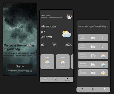 Weather app app design graphic design typography ui ux