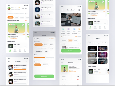 Qstudies - Online Course App UI Kit app design courseapp design design app edu education onlinecourse platform platformapp ui ui ux ui8 uidesign uikit uiux