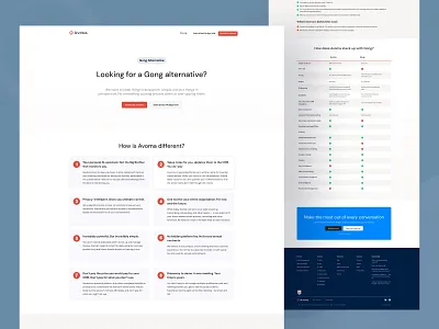 Avoma - Conversation Intelligence Software Landing Page avoma clean clean design conversation creative creative design design gong landing page product landing page revenue software software landing page trading trending uiux web design website website design
