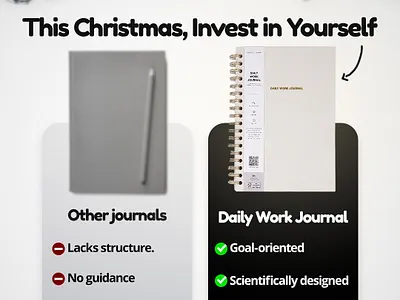 Christmas Static Ads - Daily Work Journal ads creative comparison ads facebook ads graphic design instagram ads journal social media ads static ads static ads daily work journal