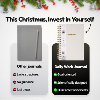 Christmas Static Ads - Daily Work Journal ads creative comparison ads facebook ads graphic design instagram ads journal social media ads static ads static ads daily work journal