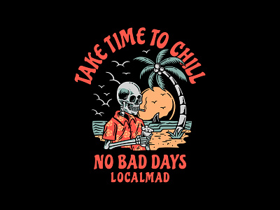 No Bad Days apparel artwork badgedesign beach clothingdesign design graphic design graphictees illustration merchdesign skull southbeach streetwear summer teesdesign tropical tropicalvibes tshirt design vector vintage