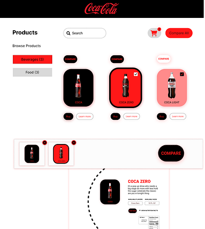 Coca Cola / Products Page design dribbble product ui user ux