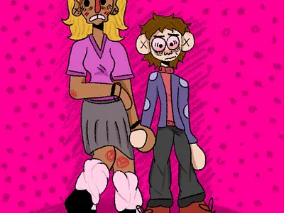 Lesbians with bright background