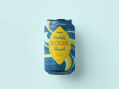 Swizzle Paddle Board Sour | Brand & Packaging adventure alcohol beer beverage brand brand design branding can can design cocktail fun illustration illustrator packaging