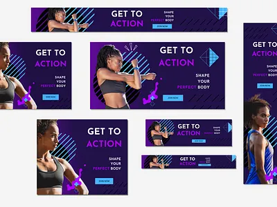Get to Action Gym ad Banner branding design graphic design