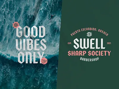 Swell Poster II barbershop beach mexico oaxaca surf