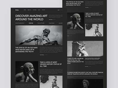 Arexs - Art Exhibition Landing Page 🎨 app art art app art exhibition art landing page city design events exhibitions landing page minimal photography ui ux web