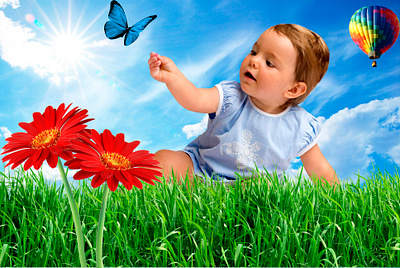 Ребенок тянется за бабочкой design graphic design illustration