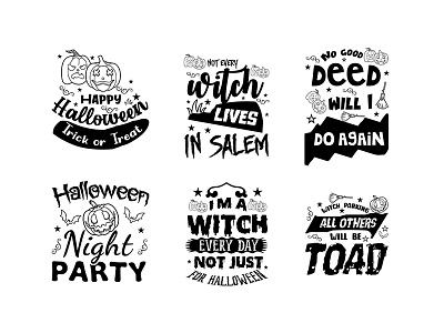 Halloween lettering typography outline