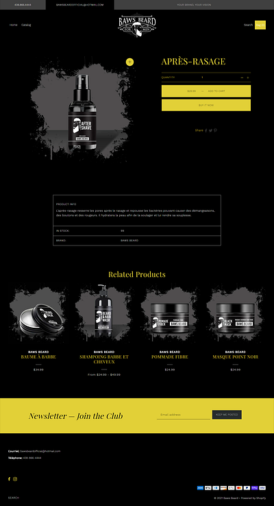 BAWS BEARD SHOPIFY LANDING PAGE design ecommerce online store shopify