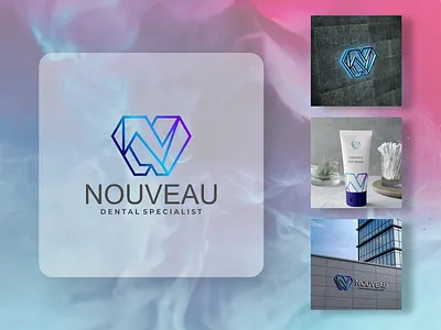 Nouveau Dental & Cosmetics Logo brand designer brand guidelines brand identity branding clinic cosmetics dental dentist design doctor graphic design health hospital icon logo logo design minimal modern monogram vector