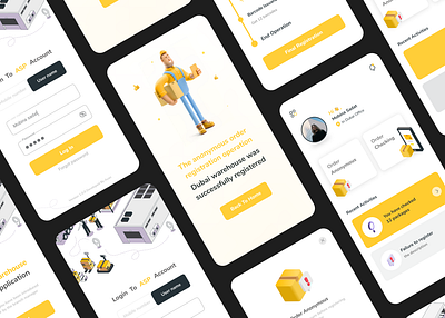 Warehouse Management application clean design design illustration ui uiux yellow