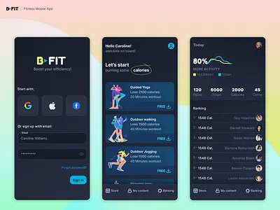 Fitness Mobile App app design fitness graphic design ui