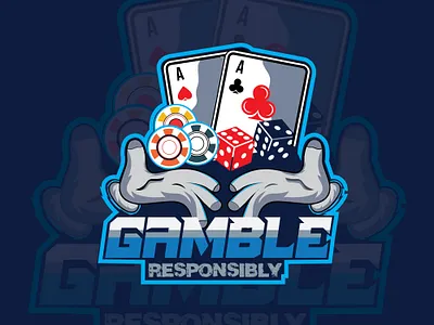 gamble logo branding cosmetic design design dice logo gamble logo gaming logo graphic design hand mascot illustration logo mascot logo minimalist logo product design round unicque vector logo