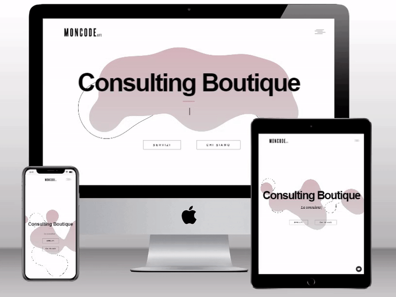 MONCODE, Consultant Website on WordPress. animated design animation bootstrap boutique branding consultant css 3 graphic design illustration landing page logo mobile responsive monoaesthetic tablet responsive ui ux web web design website wordpress