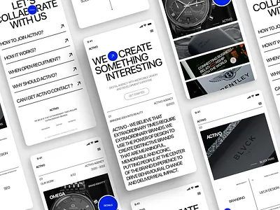 ACTIVO - Creative Agency Mobile Version agency branding business creative design graphic design identity inspiration mobile app mobile ui mockup portofolio trending typography ui uiux ux web website design