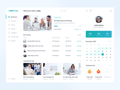 UI/UX design for the Employee Retention Platform adminpanel business company courses dashboard employees learning management onboarding platform worker