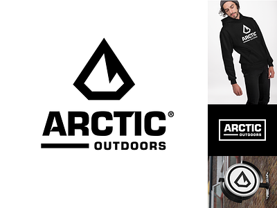 Arctic Outdoors apparel arctic badge bold brand branding geometric hipster icon logo minimal minimalist modern streetwear winter
