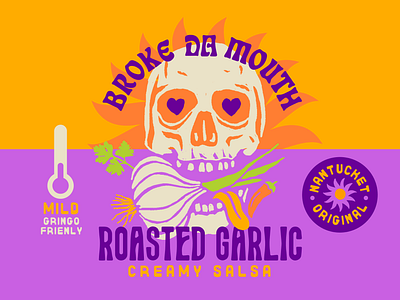 Broke Da Mouth Salsa garlic nantucket pakcaging salsa skull