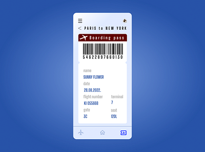 Daily UI: DAY 24 Boarding Pass branding design graphic design illustration logo ui ux