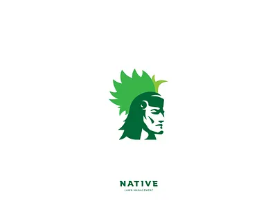 Native Lawn Management - Personal Project apache art brand branding clean design flat graphic design indian logo native vector