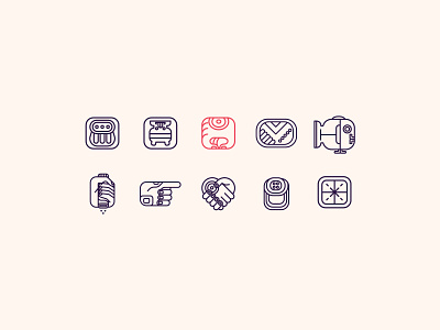 Don Yab icons set brand brand design branding design graphic design iconography icons illustrator mayan mayan glyphs mayan icons vectors