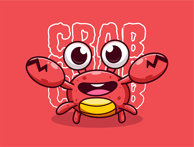Crab.!! carab characterdesign characters cute design digitalart heppy illustration illustration art smile stuff vector