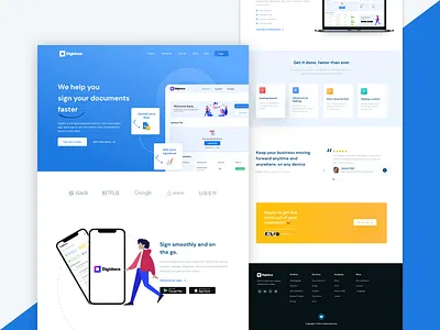 Digidocs Document sign landing page branding design illustration landing page logo typography ui ui design ux web