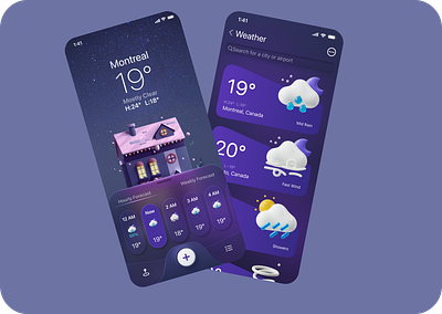 Weather app UI design graphic design illustration ux